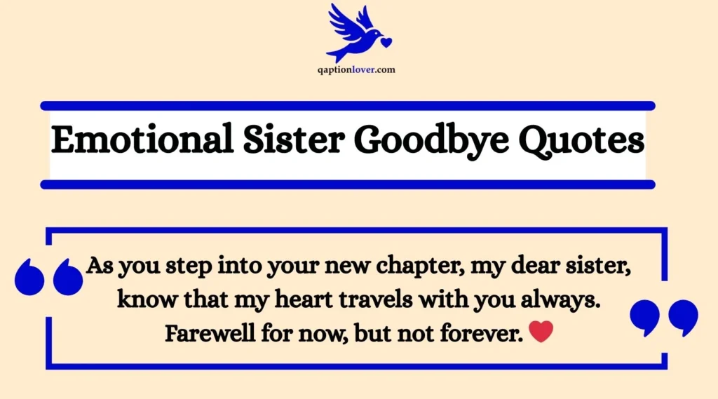 Emotional Sister Goodbye Quotes