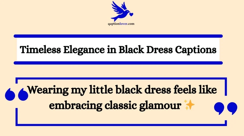 Timeless Elegance in Black Dress Captions