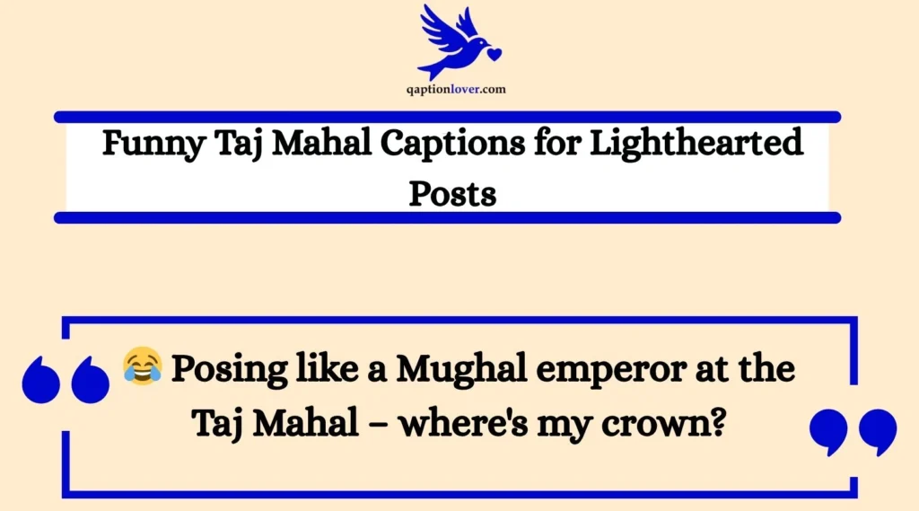 Funny Taj Mahal Captions for Lighthearted Posts